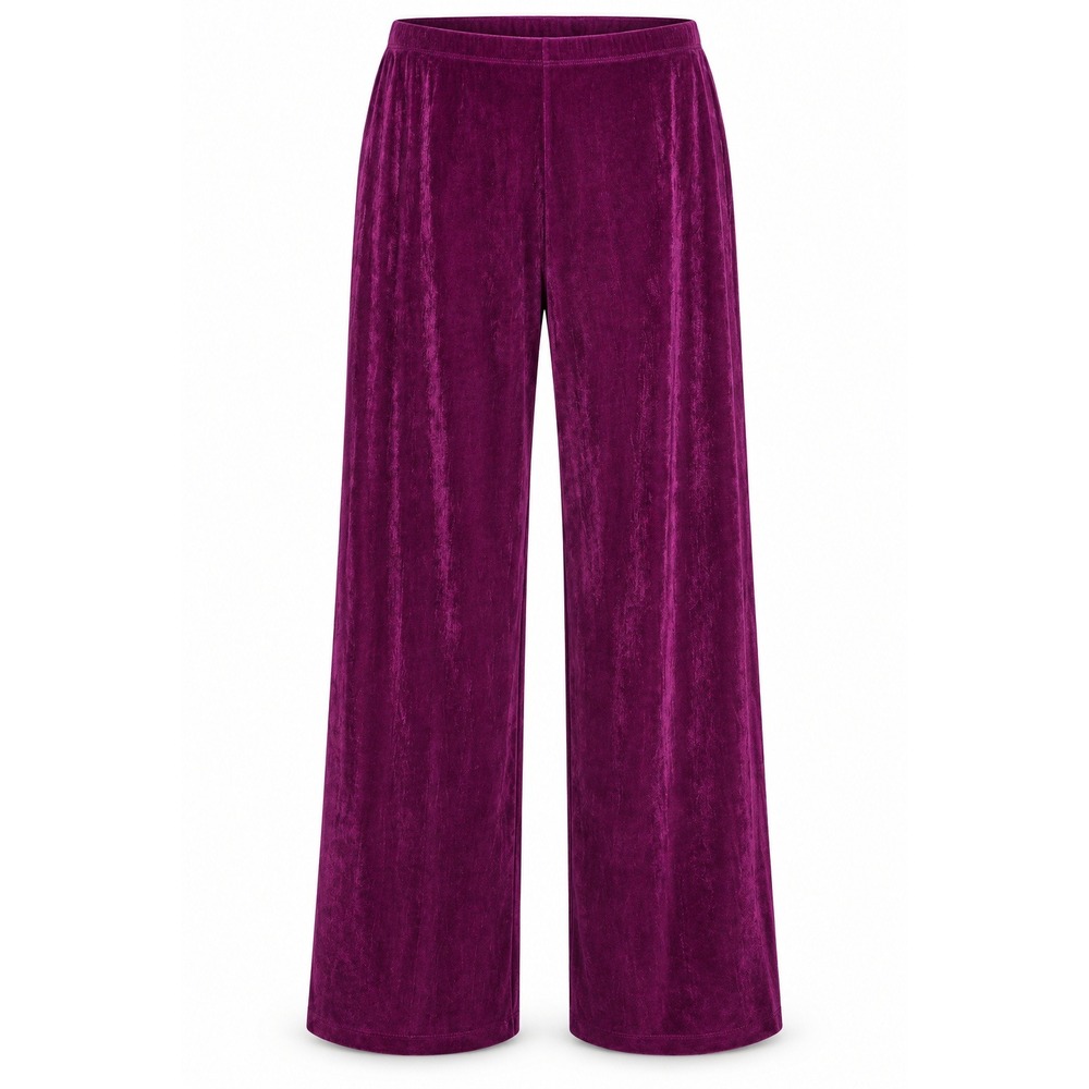 Chico's Travelers Purple Slinky Wide Leg Pants Size 4 T 20/22 High Rise Holiday